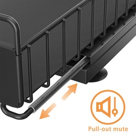 HOMEAILIE 2-Tier Under Sink Double Pull-Out Shelf,Silent Sliding,Hole-Free Shelf,Kitchen,Bathroom Universal, Height Adjustable L-Shaped Shelf Metal-Black