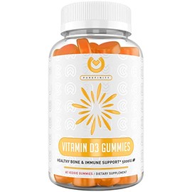 Purefinity Vitamin D3 5000iu Gummies – D3 Supplement for Bone Health, Immune Health, Joint Muscle Support - Dietary Supplement, Pectin Gummy - for Adults Teens & Kids - Delicious Mango Flavor!