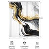 Omifly Black White Gold Marble Shower Curtain 72"W x 84"L