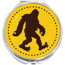 NewCharms Bigfoot Yellow Compact with Mirrors - Perfect Pocket and Purse Size Folding Mirror for Applying Make Up Anywhere