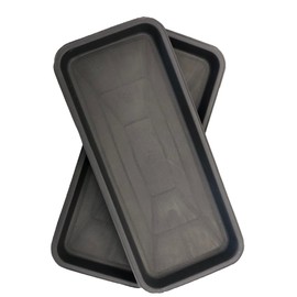 Sapphire USA 16 Decorative Rectangular TraySaucer (2 Pack) Fancy Trim RusticFrench Country Look, Planter Base for IndoorOutdoor Décor Use. Long Lasting, Reusable Light Weight (16 inches, Black)