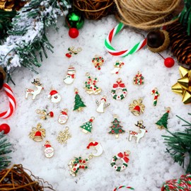 ZOYUBS Christmas Charms, Christmas Ornaments, Christmas Ornaments, Christmas Parts, DIY Presents, Christmas Ornaments, Charm Parts, Christmas Santa, Tree, Boots, Reindeer, Snow, Bells, Etc., Pendants