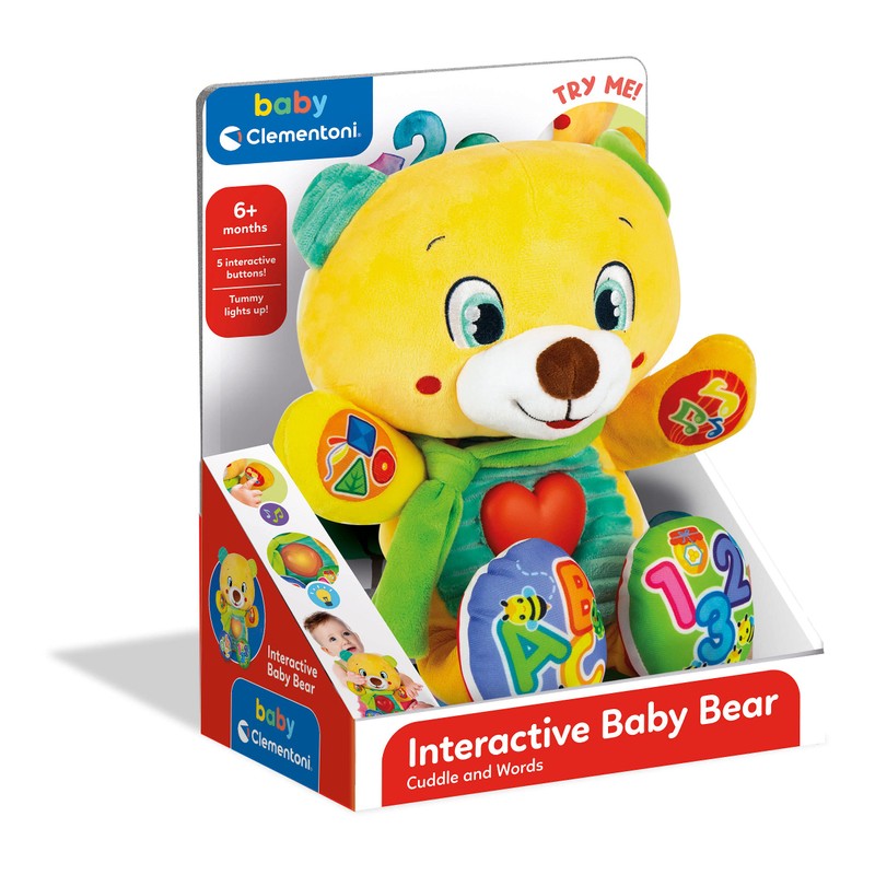 Clementoni 61534 Interactive Bear Toy for Babies-Ages 0 Months Plus,