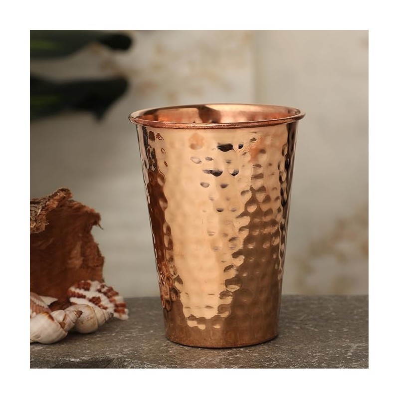 ANCIENTIMPEX Hammered Copper Tumbler, Lacquered-Free, Unlined and UNCOATED - 550