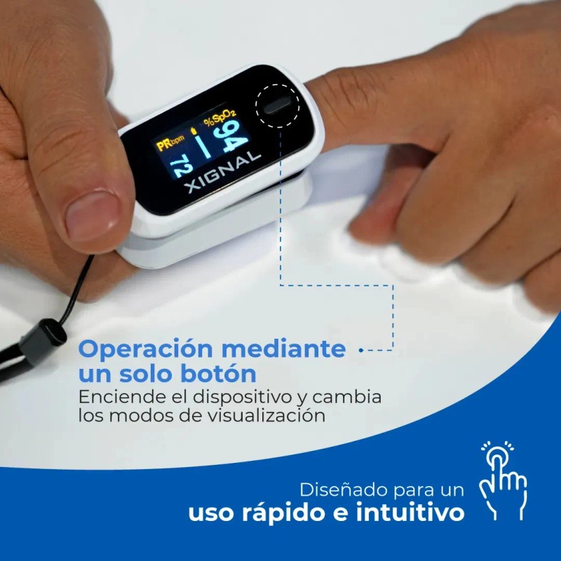 Oxímetro de Dedo MD300C2 con pantalla OLED – Medición de