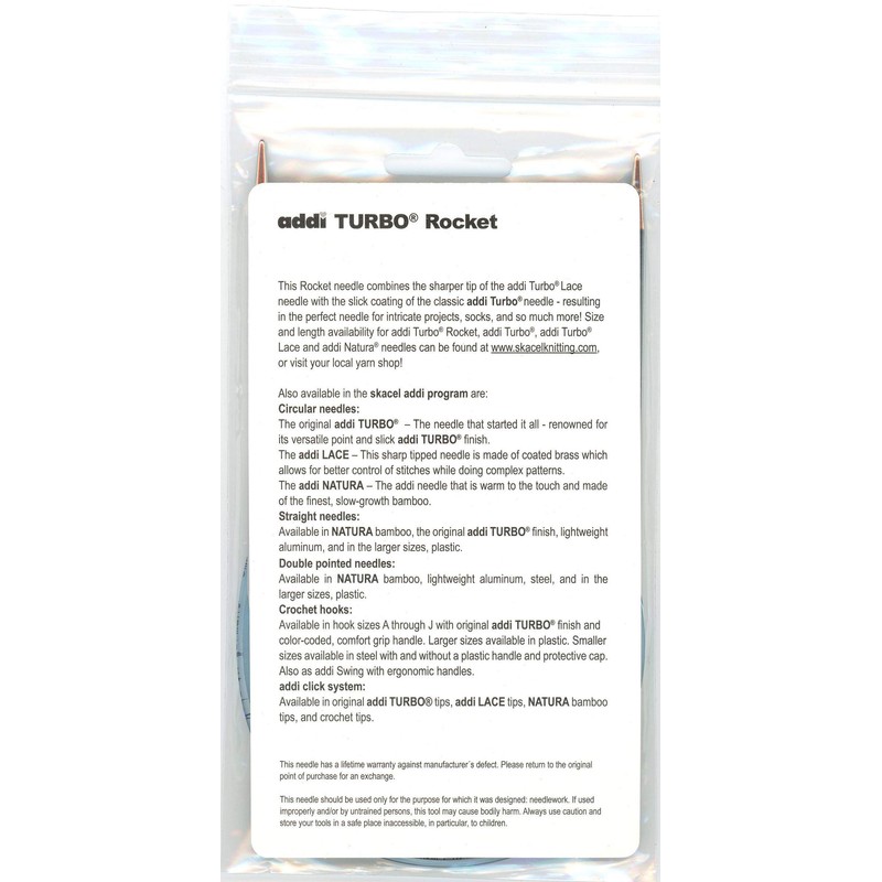 addi Circular Turbo Rocket Lace Skacel Blue Cord 24 pulgadas