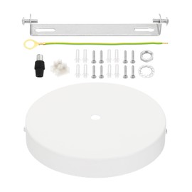PATIKIL 5.9in Light Canopy Kit, 1 Set Pendant Light Mounting Kit Chandelier Mounting Kit Hanging Bracket Replacement 1 Holes for Pendant Light, White