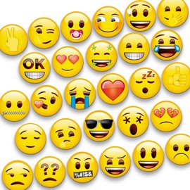 MORCART Pack of 28 Magnets, Emoji Fridge Magnets, Funny Smiley Magnets, Decorative for Magnetic Board, Fridge, Whiteboard, Kitchen, Pin Board, Office, Children and Adults, Gift