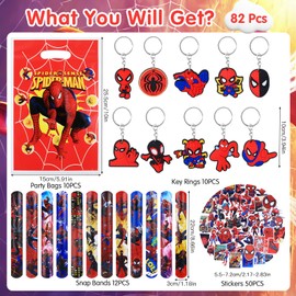 Pianocean Boys Party Bag Fillers for Kids, 82PCS with Slap Bands, Keychain, Stickers, Party Bags, Party Prizes, Party Favour Filler for Kids