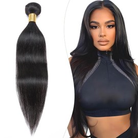Elailite Real Hair Wefts for Sewing, Real Hair Weft Extensions, (30 cm, 100 g) Straight, #02 Dark Brown