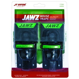 JT Eaton 409 Jawz Plastic Mouse Trap for Solid or Liquid Bait, 2-Pack