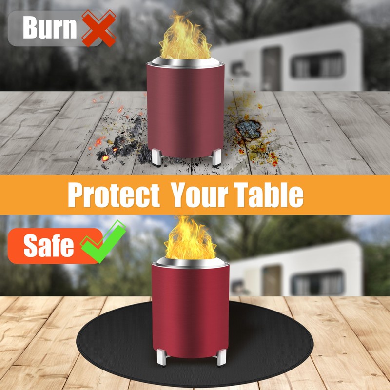 Round Fire Protection Mat, 18 Inch Waterproof Fireproof Mat, Outdoor