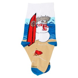 Sock Panda Snowman Surfer Unisex Large 10-13 Crew Socks Just Beachy Sock Panda Fashion New