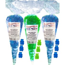 Blue Gummy Bears (2) Blue Raspberry (1) Green Apple Gummi (NET WT 33 OZ) Gourmet Kruise Signature Gift Bags