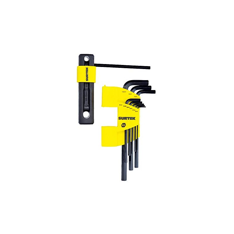 Surtek ALLFH9M Juego de llaves extra largas hexagonales tipo "L",