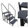 munirater Upgraded 4 Tier Heavy Duty Steel Mobile Home Steps