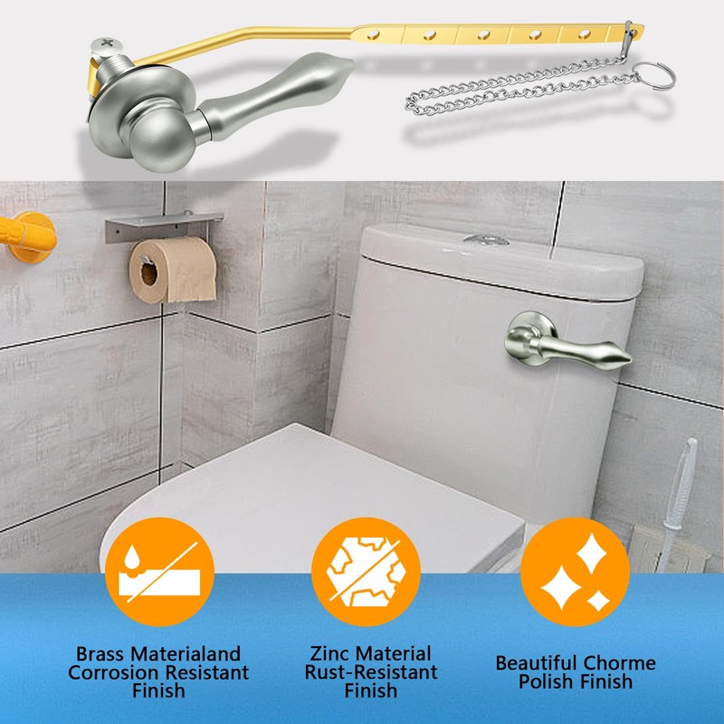 Boltigen Universal Front Mount Toilet Handle, Toilet Trip Lever Handle