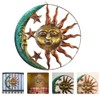 HOMSFOU Sun and Moon Metal Wall Decor 29cm Moon Sun