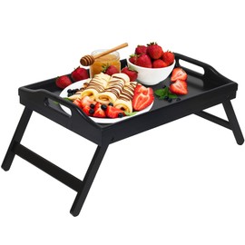 Bed Tray Folding Legs with Handles Breakfast Food Tray Table for Sofa Eating,Drawing,Platters Bamboo Serving Lap Desk Snack Tray