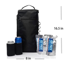 eBigValue Insulated Golf Cooler Bag with Gel Ice Packs & Can Sleeves – Holds 6 Cans, Fits Golf Bag Side Pocket, Lightweight Utility Cooler for Camping & Picnics