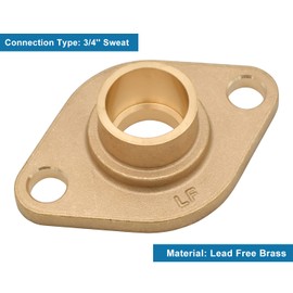 HYDRO MASTER Solid Brass Flange Kit with Gaskets, 3/4" Sweat, For Radiant Heating Systems (3/4" SWEAT)