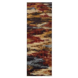 CAROMIO 2x6 Long Hallway Runner Rug Machine Washable Kitchen Runner Rug Colorful Modern Abstract Area Rug Indoor Throw Floor Carpet for Living Room Bedroom Laundry, 2' x 6' Multi/Red
