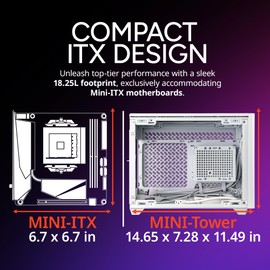 Cooler Master NR200P V2 White Mini-ITX PC Case, Top-Mount 240mm|280mm AIO, 357mm Vertical GPU Mount, Only SFX PSU 130mm, Compatible RTX 5080|RX 9070 XT, Tempered Glass, USB Type-C, DIY