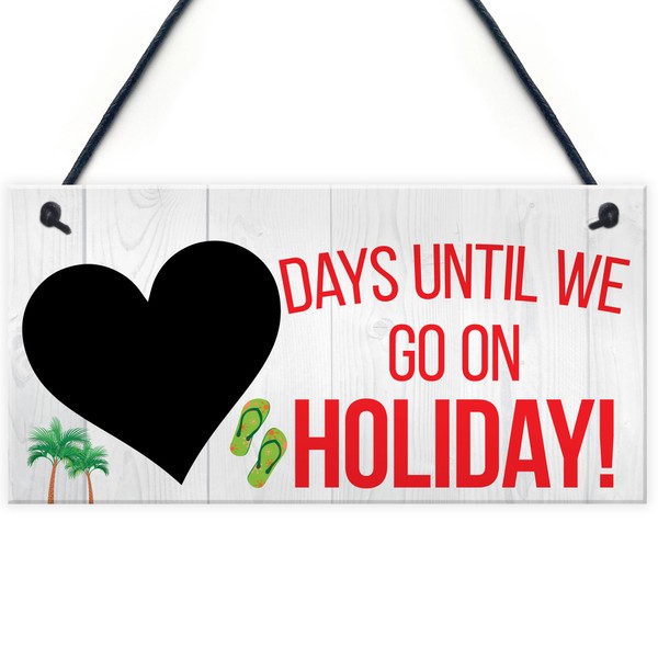 RED OCEAN Chalkboard Countdown Days Until Holiday Hanging Sign Plaque