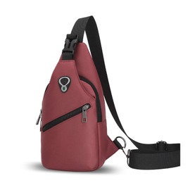 FANDARE Unisex Chest Bag Men Crossbody Bag Sling Shoulder Bag Sports Gym Travel Camping Cycling Polyester Black, red, Leisure backpack