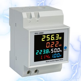 AIFIZO Electricity Meter DIN Rail AC40-300V 100A Digital Energy Meter Suitable for DIN Rail 6-in-1 Digital Electricity Meter