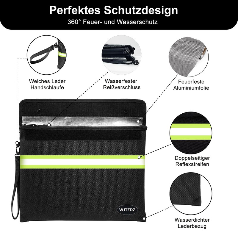 Fireproof Bag 6500°F, Improved Fireproof Money Bag with Waterproof Zip