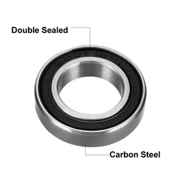 sourcing map 6801-2RS Deep Groove Ball Bearing Double Sealed 1180801, 12mm x 21mm x 5mm Carbon Steel Bearings (Pack of 10)