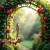 Red Artificial Flower Garland,Peony Vine Flowers Garland Hanging Silk Plants