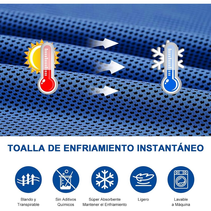 Toalla de Enfriamiento Deportiva Secado Rápido, 4 Piezas, 100 x