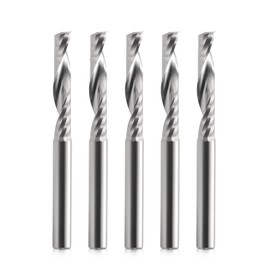 EU_HOZLY 4 mm Shank, 4 mm Cutting Diameter, 22 mm Groove Length, 1 Slot Shank Mill, CNC Spiral Cutter, Upcut Cutting Tool for Acrylic, PVC, ABS, Plywood, Pack of 5