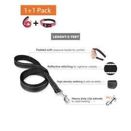 Aeclleca Reflective Dog Collar and Leash Set with Safety Locking Buckle，Adjustable Soft Nylon Pet Collars for Small Medium Dogs (Pink, S)