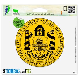 San Diego California City Seal Vinyl Car Bumper Window Sticker 2" x 2"