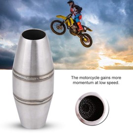 35mm Motorcycle Muffler, Stainless Steel Full Exhaust System Universal Exhaust Pipe Muffler for 35-51mm Diameter Pipe