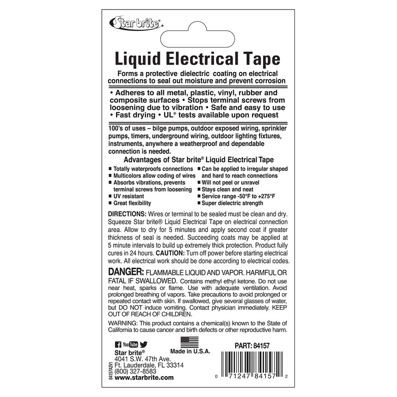 STAR BRITE Liquid Electrical Tape Black 1 OZ. Tube (084154)