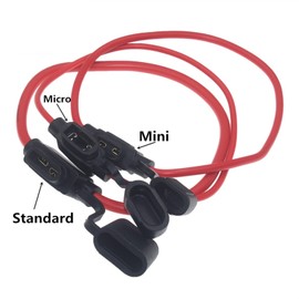 WIMPBLADB Waterproof 32V Mini Small Medium Auto Fuse Holder 18/1614/12/10AWG and Car Blade Fuse 3A 5A 7.5A 10A 15A 20A Standard/Mini/Micro