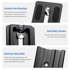 NEEWER Quick Release Plate with Clamp Adapter Set, 120mm QR Plate with Clamp, 3/8"&1/4" Screw, Bubble Level, 3/8” to 1/4” Screw Adapter, Compatible with Arca Swiss Tripod Monopod Ball Head