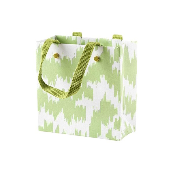 Caspari Modern Moiré Small Square Gift Bag in Green, 2