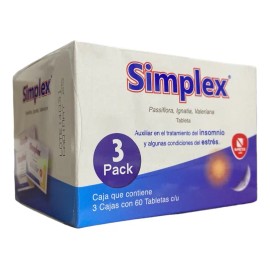 Simplex Pasiflora Valeriana Anti Estrés E Insomnio 180 Tabs