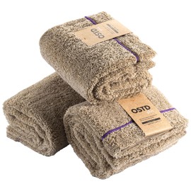 OSTDplus Fuwafuwa Face Towels, Set of 3, Camel, 100% Cotton, Fluffy, Good Design Award, Approx. 13.4 x 31.5 inches (34 x 80 cm), Dull Colors, 8 Colors Available