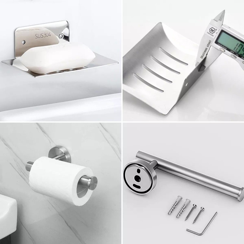 Juego Sets De Accesorios Para Baño Inoxidable Toallero 15pzs