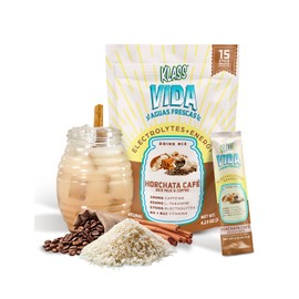 KLASS VIDA Hydration + Energy Electrolyte Drink Mix – Coffee Horchata Agua Fresca Flavor | Sugar-Free Powder with Caffeine, L-Theanine, Coconut Water & Minerals | 15 Single-Serve Stick Packs