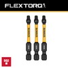 DEWALT FLEXTORQ Square #2 Bits 3Pk, Robertson 1/4 x 2-1/4in