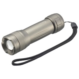 Ohm Electric LHA-Z45C5 08-1641 Flashlight, LED Zoom Light, 450 Lumens, Handy Light, IPX7, Waterproof, Brightness Adjustable, Aluminum Body, Stylish, Gray