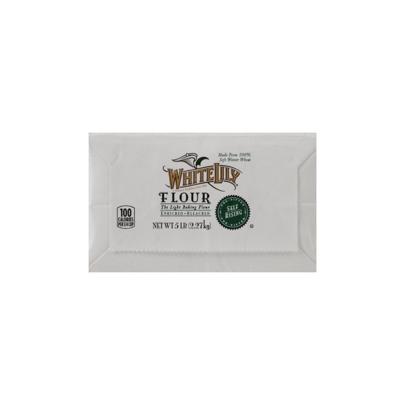 White Lily Self Rising Flour, Bleached, 5 lbs (2 Pack)