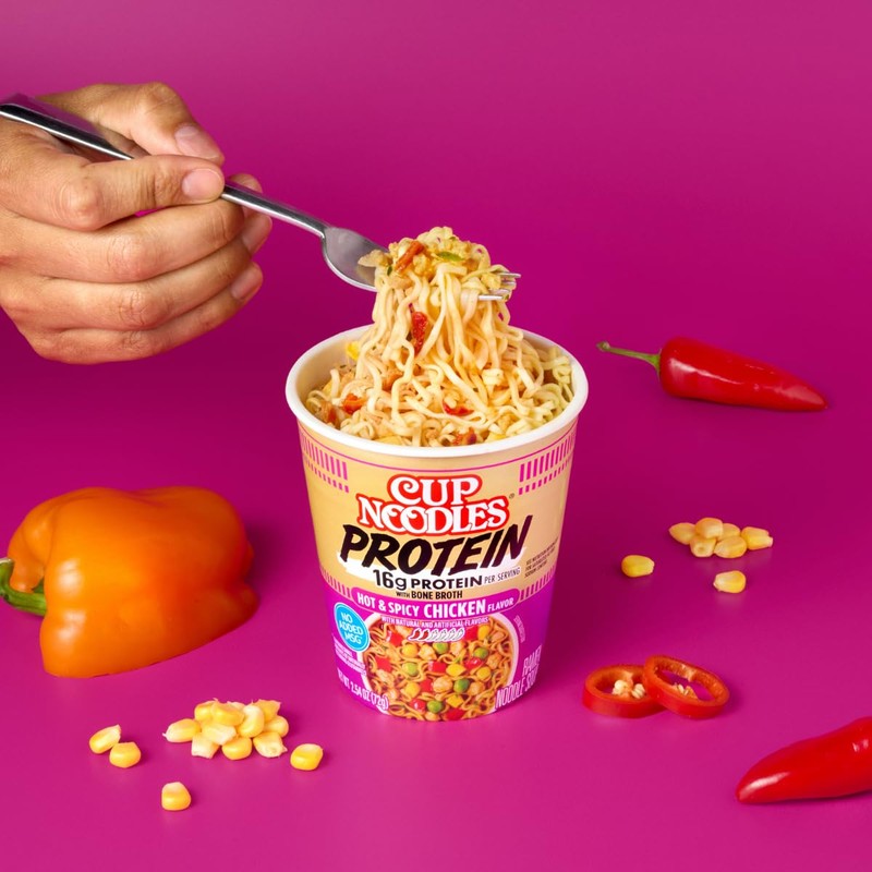Nissin Cup Noodles Protein Ramen, Chicken Flavor Spicy Ramen with